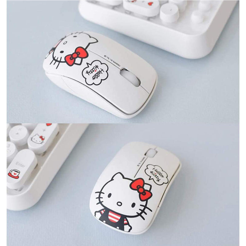Digital Ventus Hello Kitty Retro 2.4GHz Wireless Keyboard + Mouse Set, Keyboard Korean/English (White)