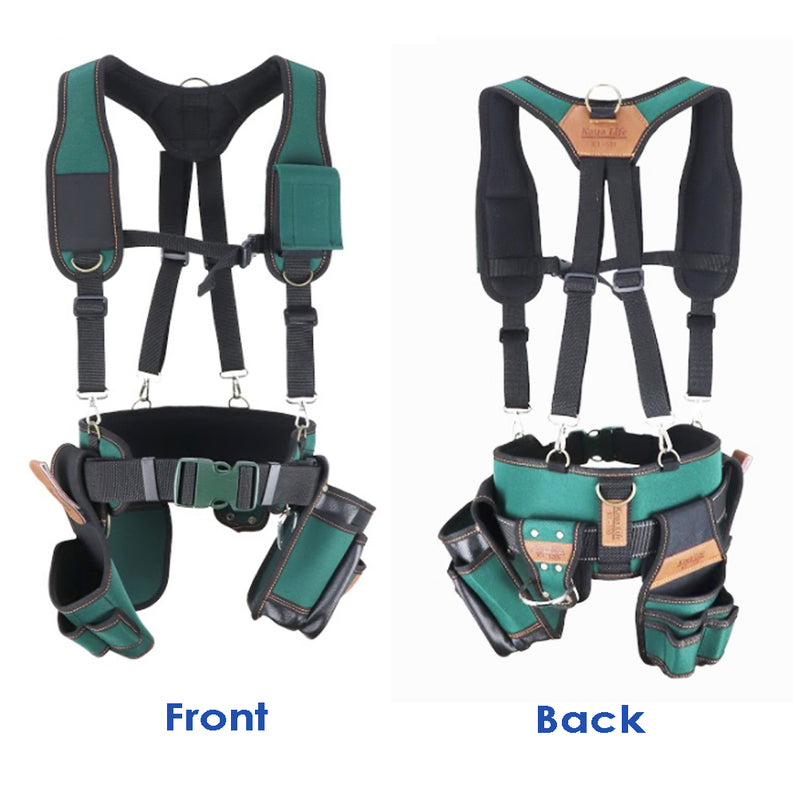 Gentle Prince Multi tool holders Suspender KL-500plus + a Drill Holster + a Multi Tools Holster + a Wide Width Belt + Mini Hammer Rack + Nail pocket waist up to 50 inches