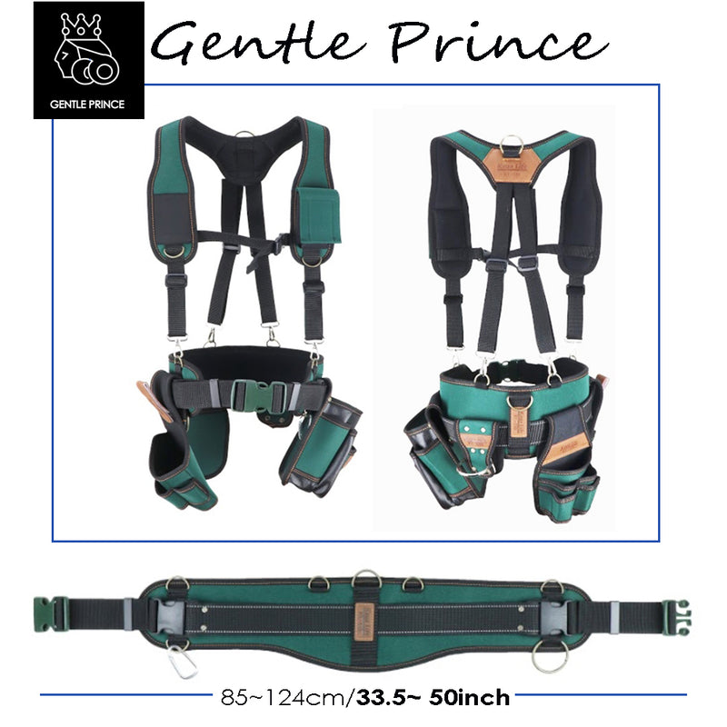 Gentle Prince Multi tool holders Suspender KL-500plus + a Drill Holster + a Multi Tools Holster + a Wide Width Belt + Mini Hammer Rack + Nail pocket waist up to 50 inches