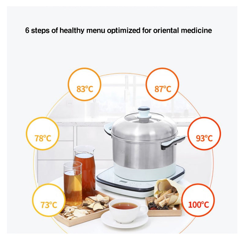 OCOO 5L Smart COOKER Herbal Extractor All-in-one Cardron Boiling Water Fermenter for Steamed Dish ,Making Brewed Vinegar,Ginseng decoction Multi Cooking Machine, stainless steel 220V