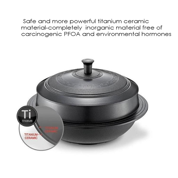 Gamasot IH Induction Titanium Ceramic Aluminum Korean Traditional Pot cauldron All Heat Sources Cookable 20cm for 2~3 people