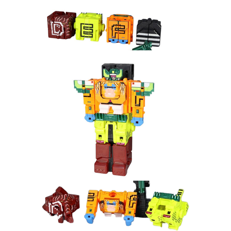 Power Rangers Animal Force Beast King 3 amimal cubes transforms into a robot 10" x6.1" x 14.2"