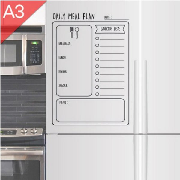 Attaches anywhere Detachable attachment schedule Planner Detachable Refrigerator Memo Sheet Memo Sticker_2P+board marker 2P set