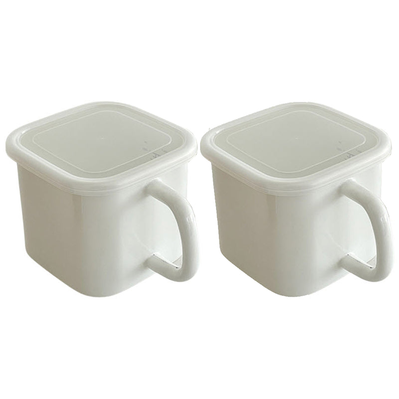 2PCS Square  enamel pan Storage with handle & lid  containers and cookware 2 in 1- 2.2L, 7.8x6.2x4.7x6.2inch