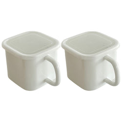 2PCS Square  enamel pan Storage with handle & lid  containers and cookware 2 in 1- 1.45 L, 7x5.5x4.5x5.5inch