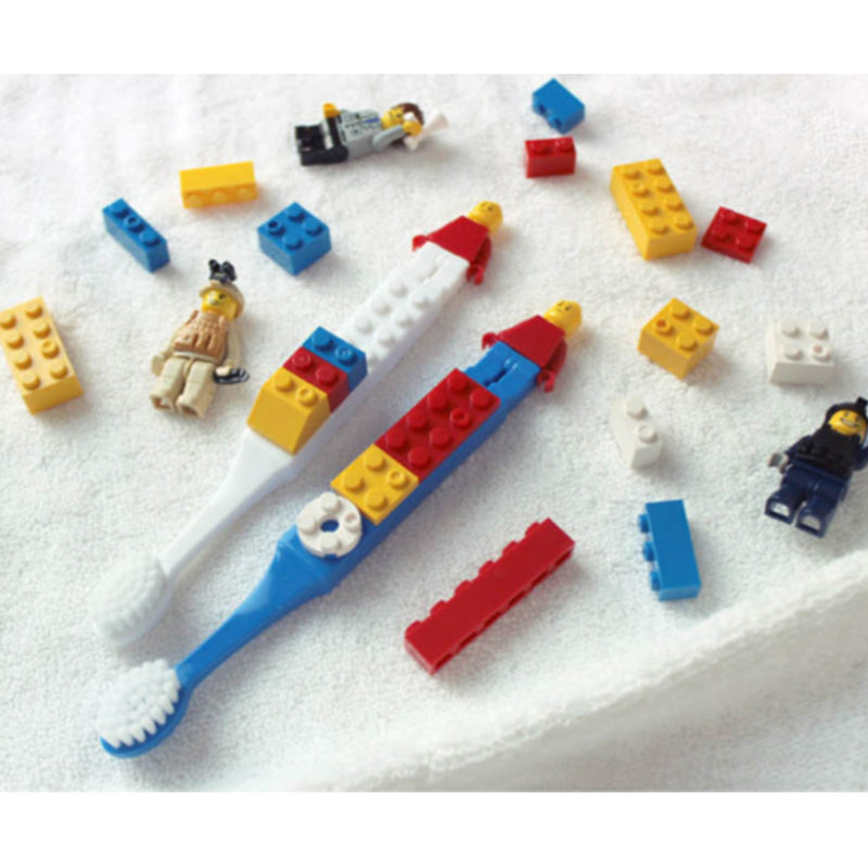 Oxford LEGO Figure toothbrush SET 3 BRUSHES 1 HOLDER 1 CAP 1 CUP BPA Free