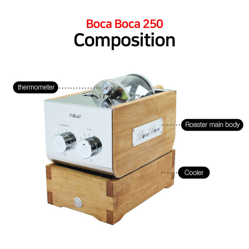 BOCABOCA Coffee Bean Roaster 250 Home Roasting Machine with Cooler